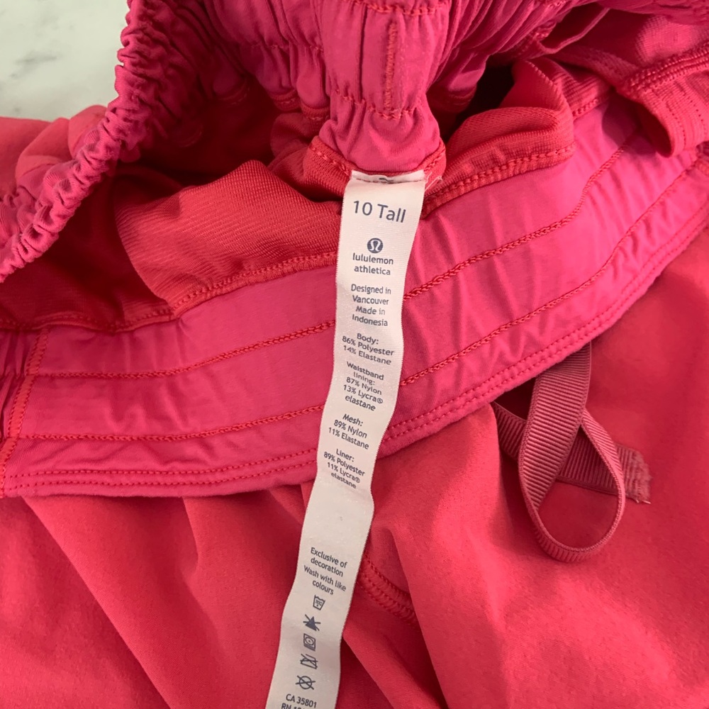 Pink Lululemon Tall shorts